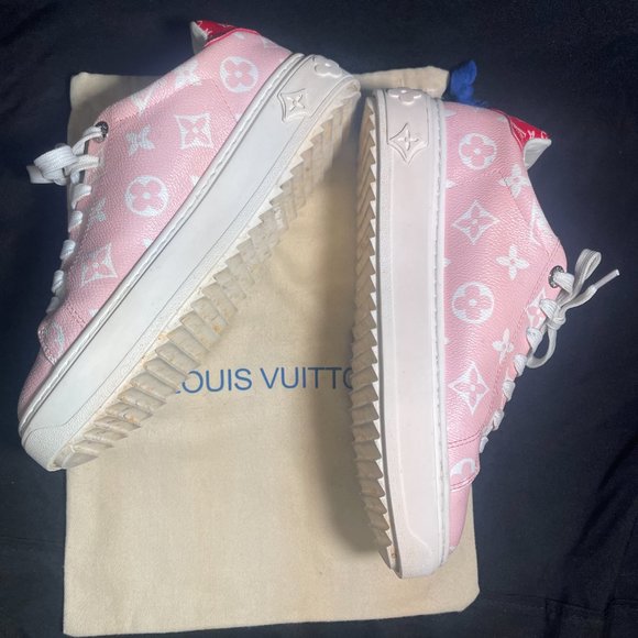 Louis Vuitton Pink & Red Sneakers Size 7.5 - Picture 3 of 8